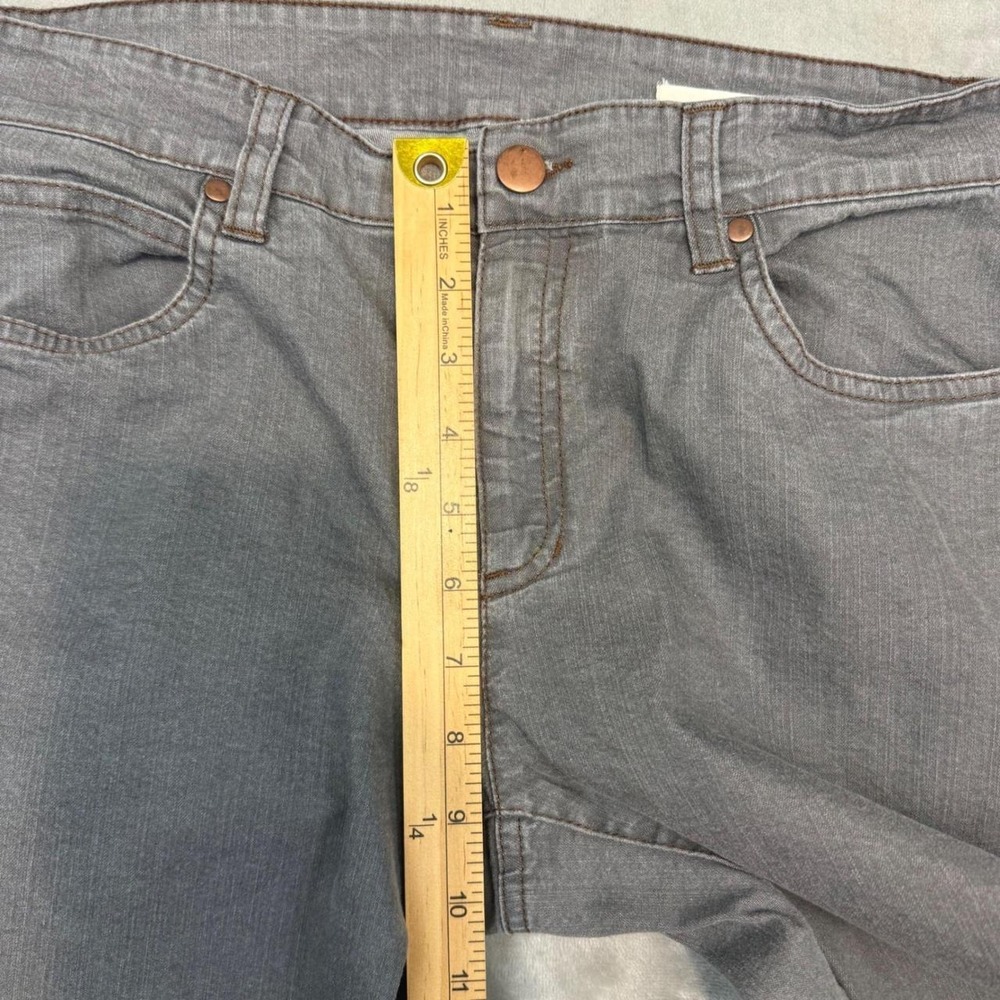 Eileen Fisher Gray Wide Leg Jeans Womens Size 10 Mid Rise Stretch Made in USA - Picture 7 of 8